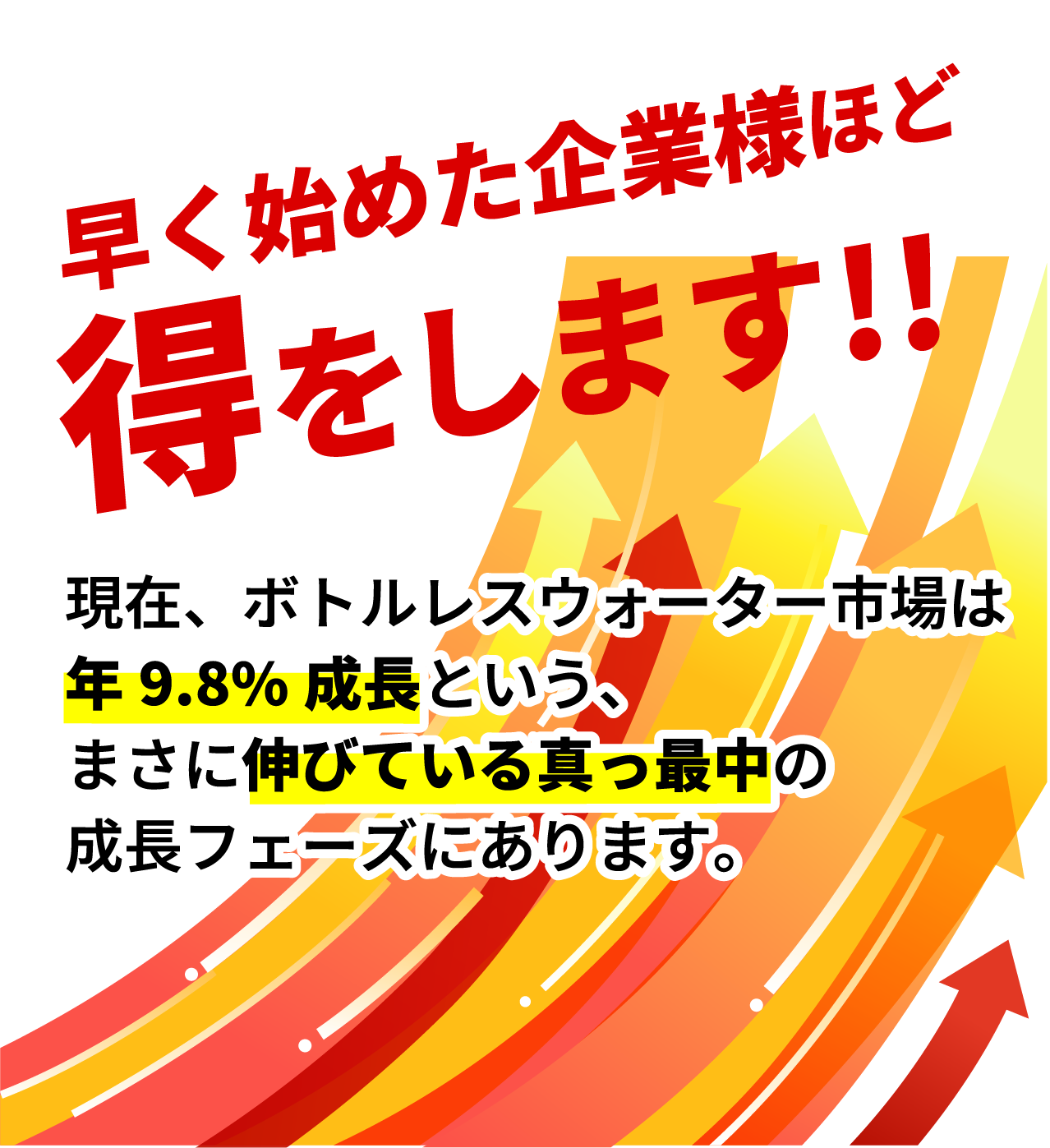 早く始めた企業様ほど得をします！
